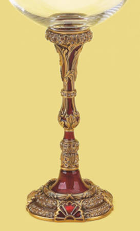Stemware (Gold & Silverplated) Valencia Stem-Goldplated, Garnet w/Topaz Crystal