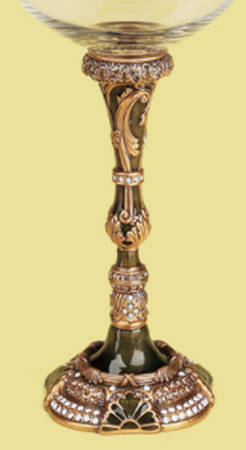 Stemware (Gold & Silverplated) Valencia Stem-Goldplated w/Opal & Crystals