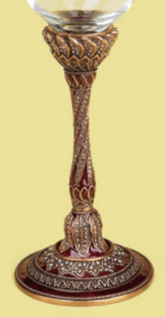 Stemware (Gold & Silverplated) Devonshire Stem-Goldplated, Garnet w/Crystals