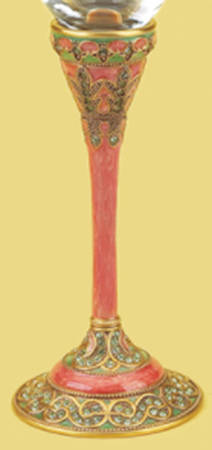 Stemware (Gold & Silverplated) Alexandria Stem-Goldplated, Coral & Mint,Green Cry