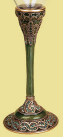 Stemware (Gold & Silverplated) Alexandria Stem-Goldplated,Green w/Erinite Crystal