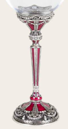 Stemware (Gold & Silverplated) Versailles Stem-SLVP, Fuchsia w/Swarovski Crystals