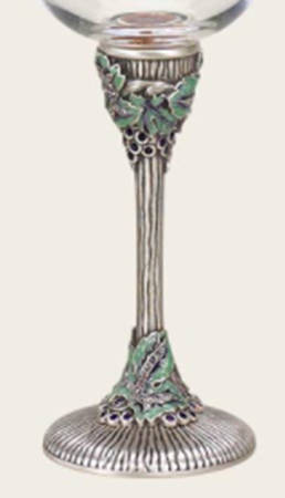 Stemware (Gold & Silverplated) Turin Stem-SLVP, Purple & Green w/Crystals