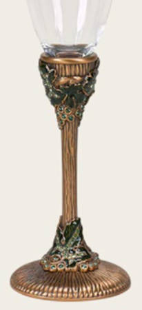 Stemware (Gold & Silverplated) Turin Stem-Goldpltd, Watercress w/Peridot Crystals