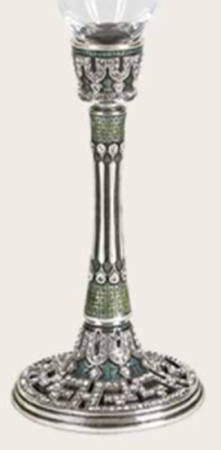 Stemware (Gold & Silverplated) Thames Stem-SLVP, Gray w/Clear Swarovski Crystals