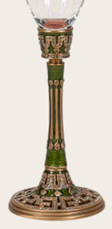 Stemware (Gold & Silverplated) Thames Stem-Goldplated & Green w/Topaz Crystals