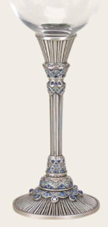 Stemware (Gold & Silverplated) Sofia Stem-Silverplate, Sapphire w/Crystals