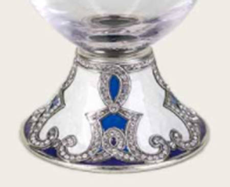 Stemware (Gold & Silverplated) Short Stem-Silverplate, Blue Color