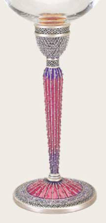Stemware (Gold & Silverplated) Seville Stem-SLVP,Pink & Lilac w/Swarovski Cry.