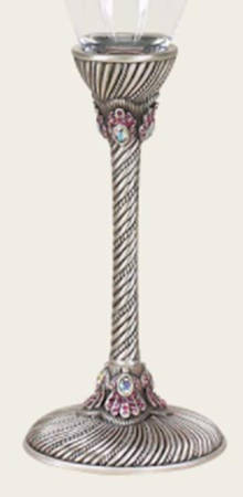 Stemware (Gold & Silverplated) Sevilla Stem-Silverplate Crystal w/Rose Crystals