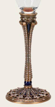 Stemware (Gold & Silverplated) San Remo Stem-Goldplated,Sapphire & Silk Crystals