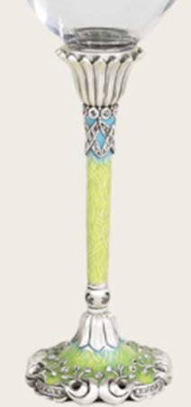 Stemware (Gold & Silverplated) San Miguel Stem-SLVP,Green & Turquoise w/Swarovski