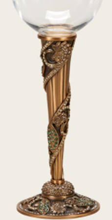 Stemware (Gold & Silverplated) Samara Stem-SLVP&GP,Green & Topaz Swarovski Cry