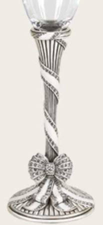 Stemware (Gold & Silverplated) Ribbon & Bow Stem-SLVP,Ivory Pearl w/Swarovski Cry