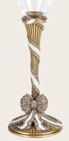 Stemware (Gold & Silverplated) Ribbon & Bow Stem-GP,Ivory & Pearl w/Swarovski Cry