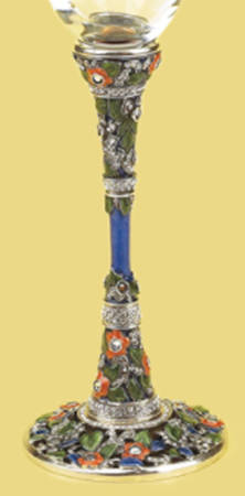 Stemware (Gold & Silverplated) Provence Stem-Goldplated, Blue & Watercress w/Cry