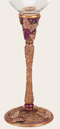Stemware (Gold & Silverplated) Papillon Stem-GP, Purple & Olivine w/Swarovski Cry