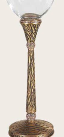 Stemware (Gold & Silverplated) Out of Africa Stem-Goldplated w/Silk Swarovski Cry