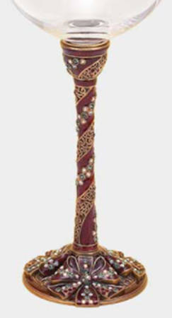 Stemware (Gold & Silverplated) Noel Stem-Goldplated, Garnet w/Swarovski Crystals