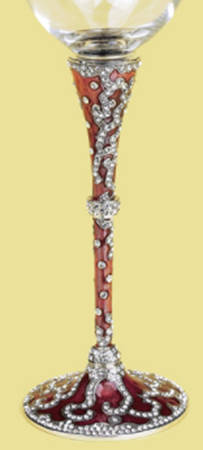 Stemware (Gold & Silverplated) Madrid Stem-Silverplate, Pink Silk w/Crystals