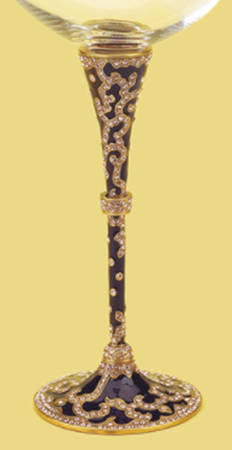 Stemware (Gold & Silverplated) Madrid Stem-Goldplated, Purple w/Silk Crystals