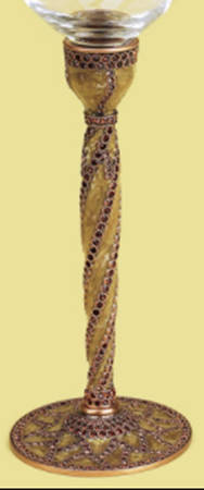 Stemware (Gold & Silverplated) Lisbon Stem-Goldplated, Lt Smoke & Topaz Crystals