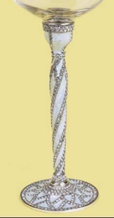Stemware (Gold & Silverplated) Lisbon Stem-Silverplate, Pearl w/Crystals