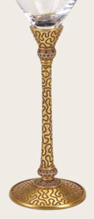 Stemware (Gold & Silverplated) Helskinki Stem-Goldplated, Lt Topaz Crystals