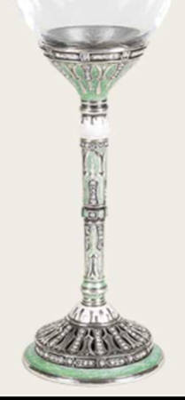 Stemware (Gold & Silverplated) Hanover Stem-SLVP, Turquoise & Ivory w/Swarovski
