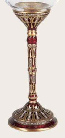 Stemware (Gold & Silverplated) Hanover Stem-Goldplated, Garnet w/Silk Crystals