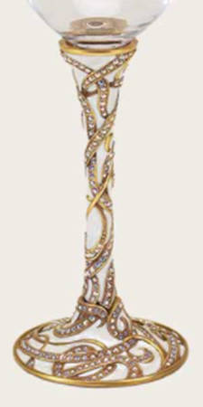Stemware (Gold & Silverplated) Gilda Stem-Goldplated, Pearl w/Swarovski Crystals