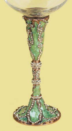 Stemware (Gold & Silverplated) Geneva Stem-Goldplated, Celedon w/Jonquil