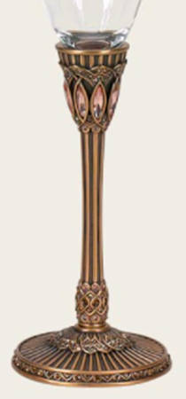 Stemware (Gold & Silverplated) Genoa Stem-Goldplated, Peach & Smoke Topaz