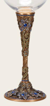 Stemware (Gold & Silverplated) Geisel Stem-GP,Sapphire & Greens Swarovski Crystal