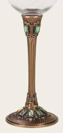 Stemware (Gold & Silverplated) Florence Stem-GP, Peridot w/Smoke Topaz Crystals