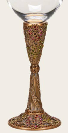 Stemware (Gold & Silverplated) Duchamp Stem-GP, Red & Green Swarovski Crystals