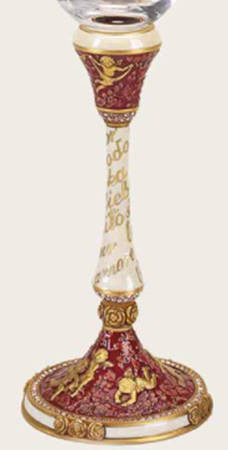 Stemware (Gold & Silverplated) Cupid Stem-GP, Pearl & Dk Rose w/Swarovski Cry.