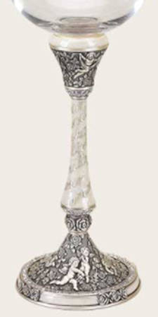Stemware (Gold & Silverplated) Cupid Stem-SLVP, Ivory & Pearl w/Swarovski Cry.