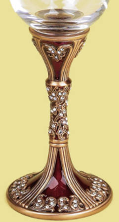 Stemware (Gold & Silverplated) Cordial/Tuscany-Goldplated, Garnet w/Crystals