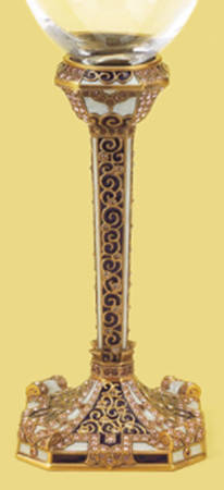 Stemware (Gold & Silverplated) Costa Azul Stem-Goldplate,Cobalt & Lily w/Crystals