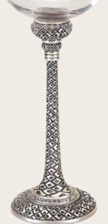 Stemware (Gold & Silverplated) Copenhagen Stem-Silverplate w/Clear Swarovski Cry