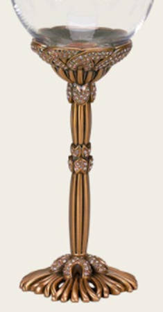 Stemware (Gold & Silverplated) Chrysanthemum Stem-Goldplated w/Silk Crystals