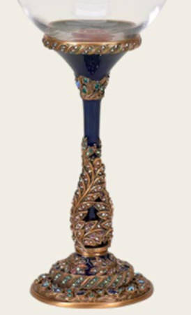 Stemware (Gold & Silverplated) Cannes Stem-GP, Sapphire w/Multcolored Swarovski