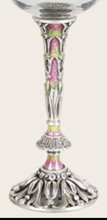 Stemware (Gold & Silverplated) Buenos Aires Stem-SLVP, Pink & Peridot w/Swarovski