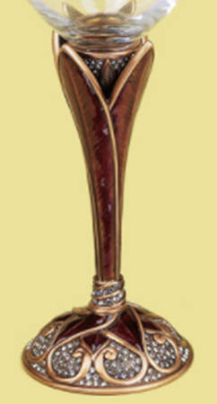 Stemware (Gold & Silverplated) Belize Stem-Goldplated, Mahogany w/Crystals