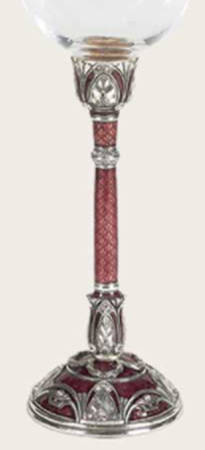 Stemware (Gold & Silverplated) Beauvas Stem-SLVP, Red Cotton w/Swarovski Cry