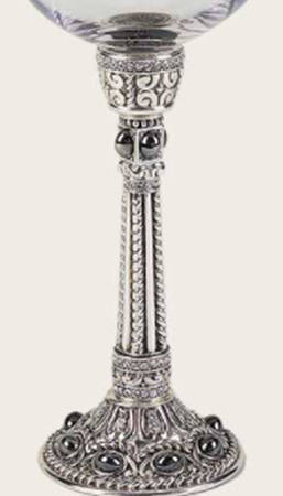 Stemware (Gold & Silverplated) Americana Stem-SLVP, Jet & Pearl w/Swarovski Cry.