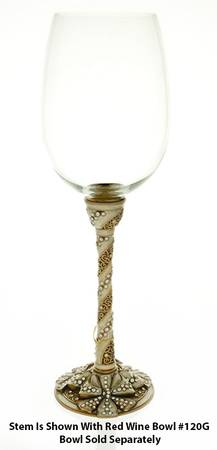 Stemware (Gold & Silverplated) Noel Stem-Goldplated, Pearl w/Swarovski Crystals