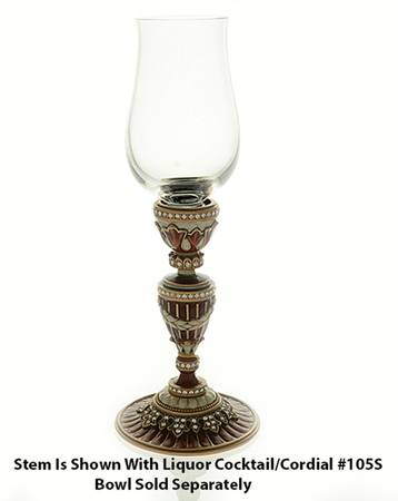 Stemware (Gold & Silverplated) Minsk Stem-GP,Garnet & Pearl w/Swarovski Crystals