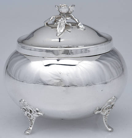 EIL4 (Sterling, Hollowware) Sugar Bowl with Hinged Lid
